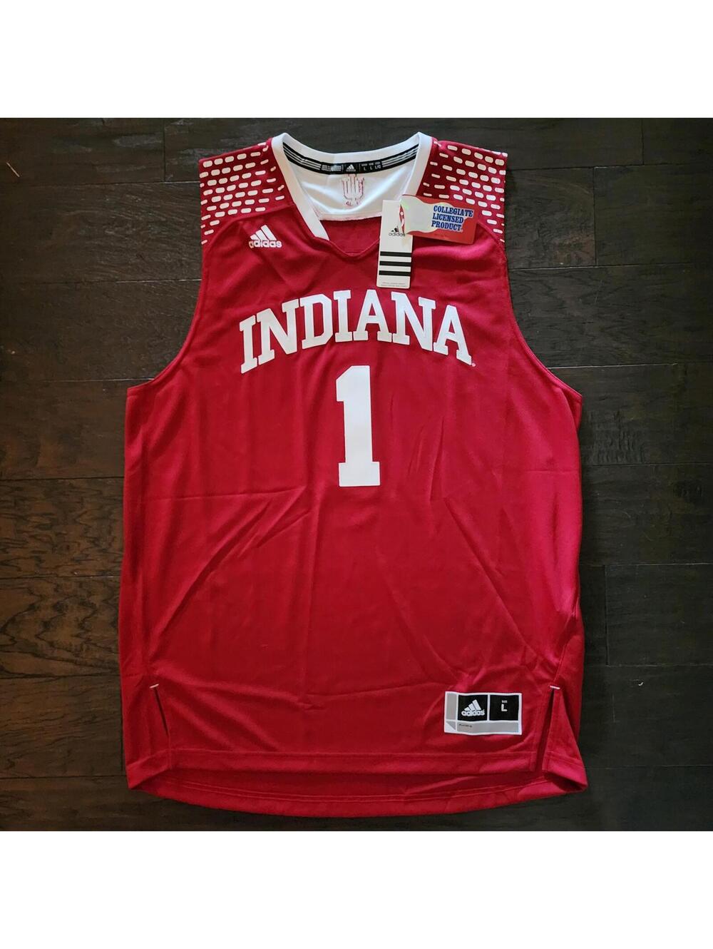 Indiana Hoosiers #1 Adidas Red L Jersey NWT NCAA Basketball